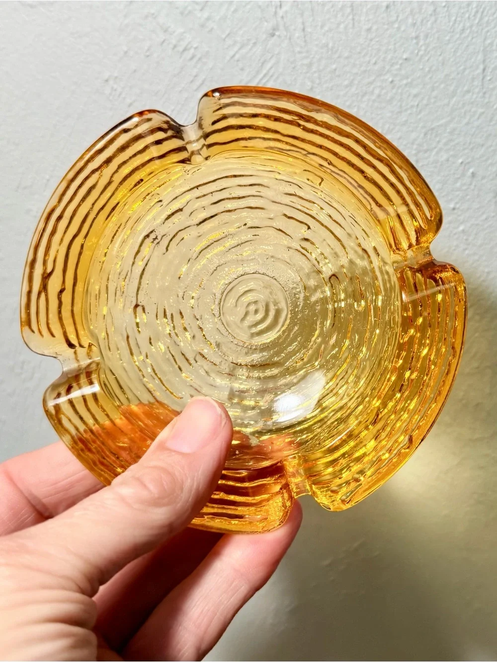 1970s Amber Glass Nesting Ashtray Set - 3 Vintage Style Trays